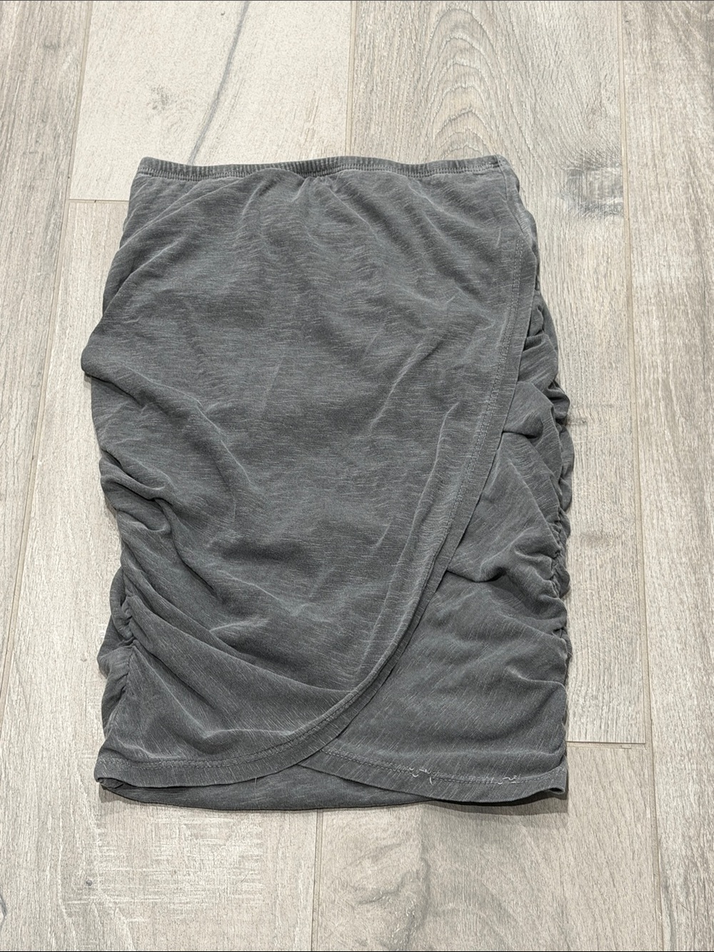 Sundry Charcoal Grey Asymmetrical Ruched Wrap Skirt- 0
